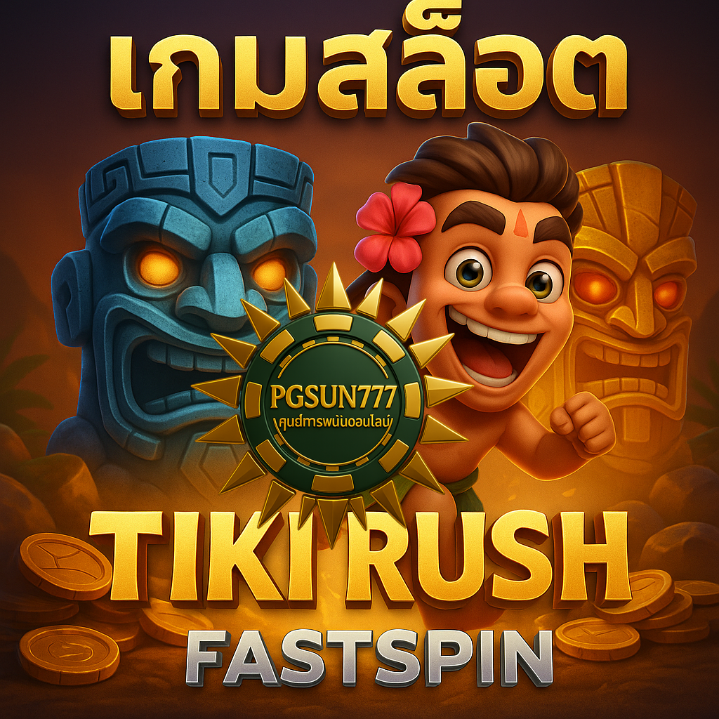 PGSUN777 เกมสล็อต TIKI RUSH FASTSPIN วิ่งล่าทองในแดนโพลินีเชีย
