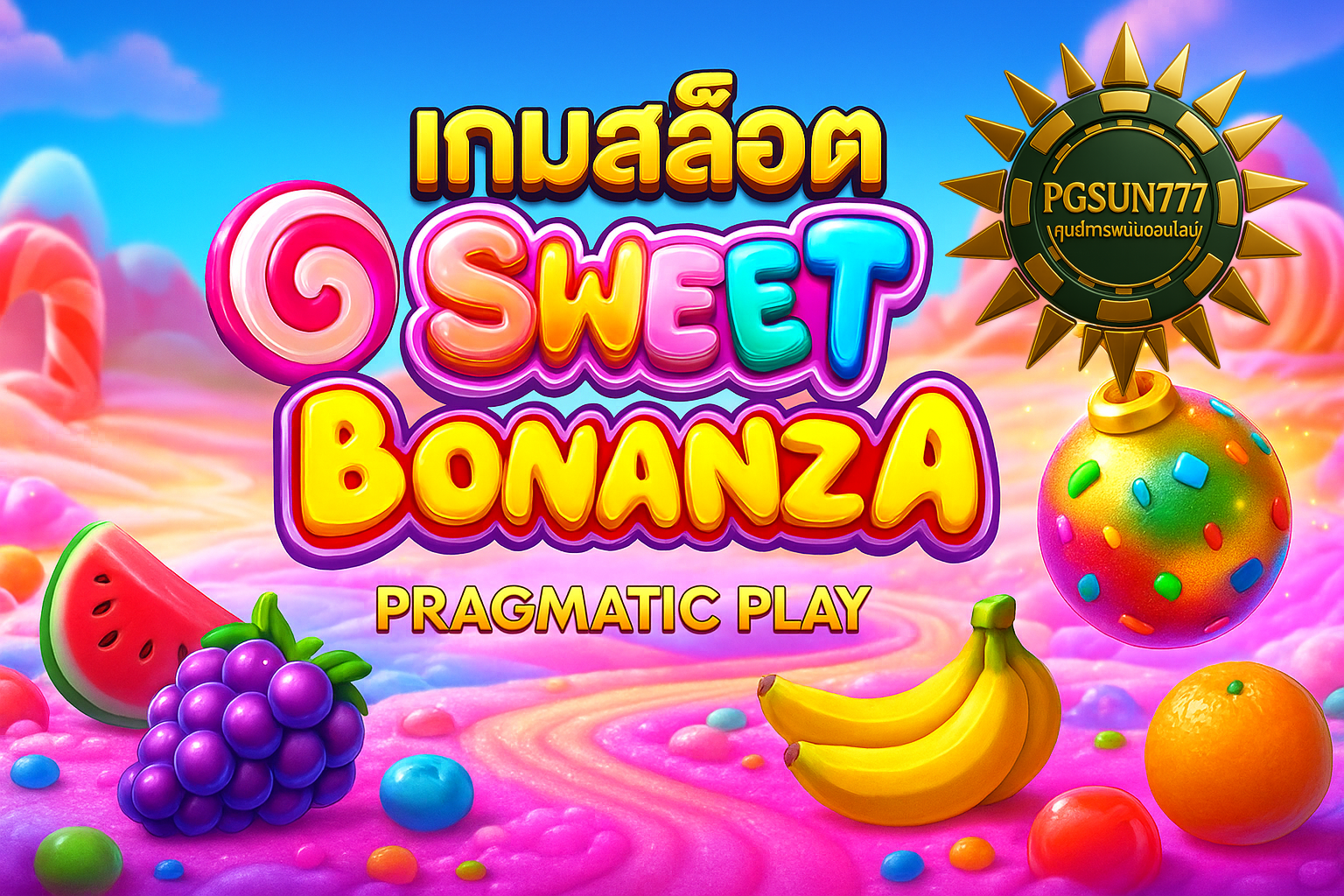 PGSUN777: เกมสล็อต SWEET BONANZA PRAGMATIC PLAY หวานแตกง่าย