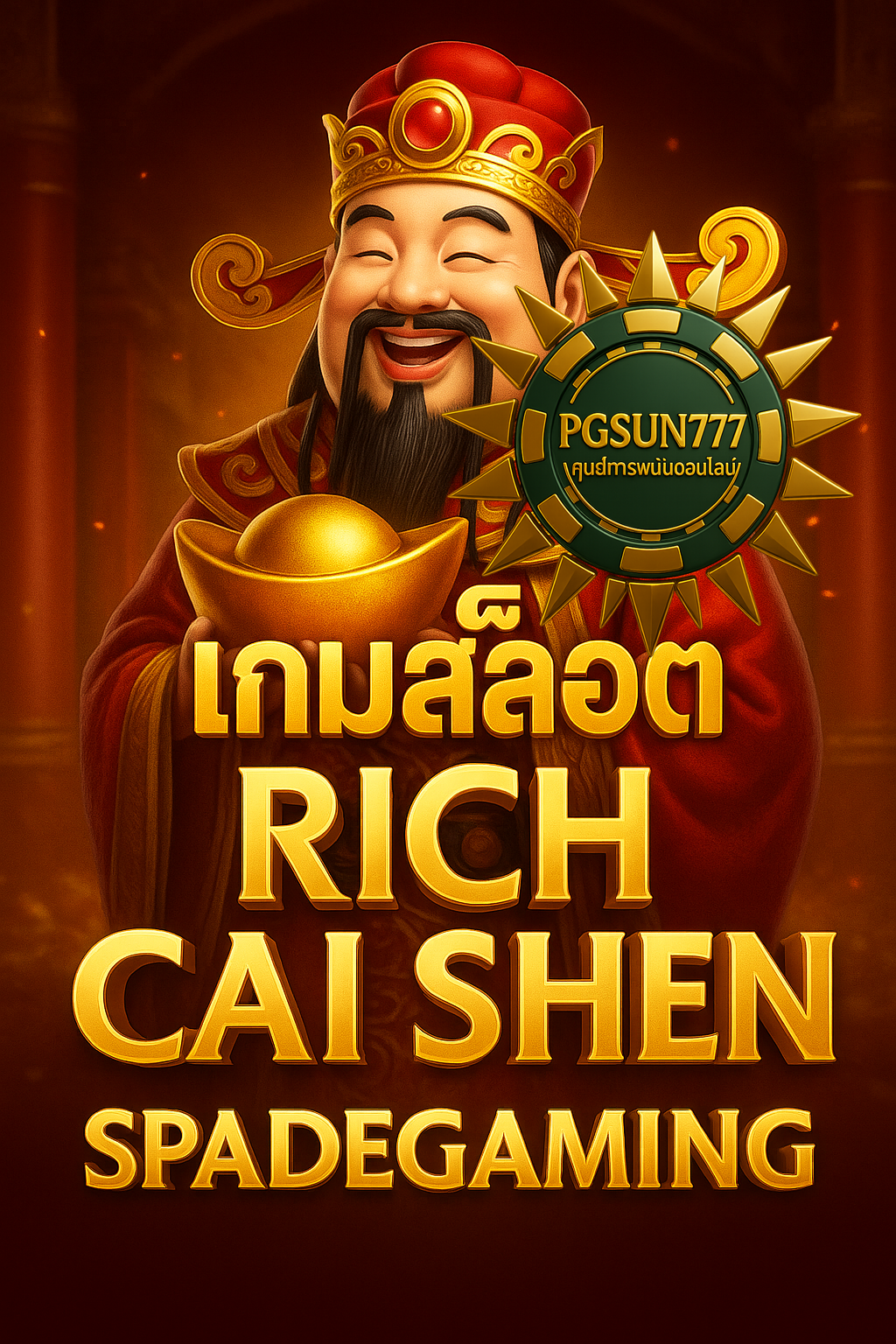 PGSUN777 เกมสล็อต RICH CAI SHEN จาก SPADEGAMING สุดปังวันนี้