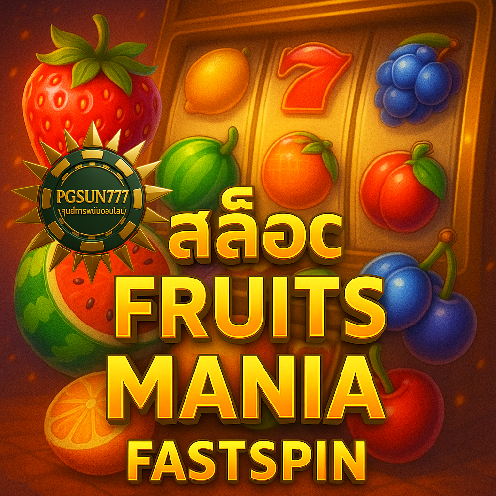 PGSUN777: สล็อต FRUITS MANIA FASTSPIN ผลไม้แตกกระจายรัวๆ