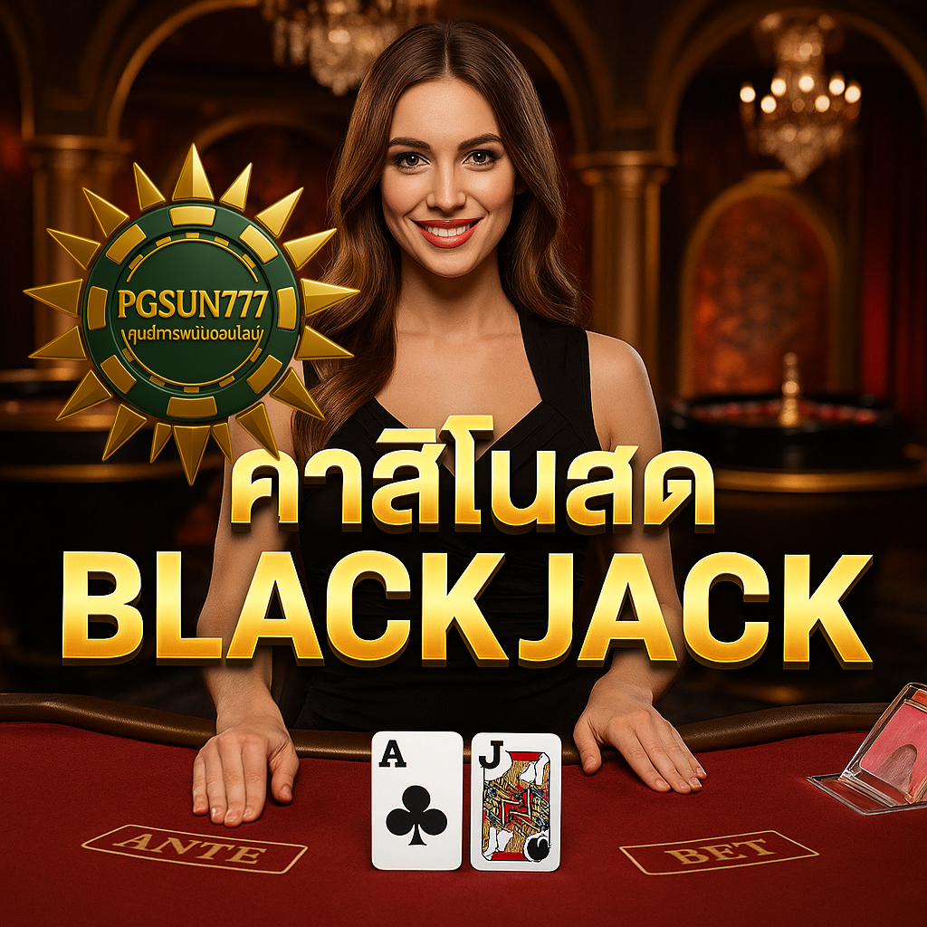PGSUN777 คาสิโนสด BLACKJACK ลุ้นแต้ม 21 กับดีลเลอร์สาวสุดหรู